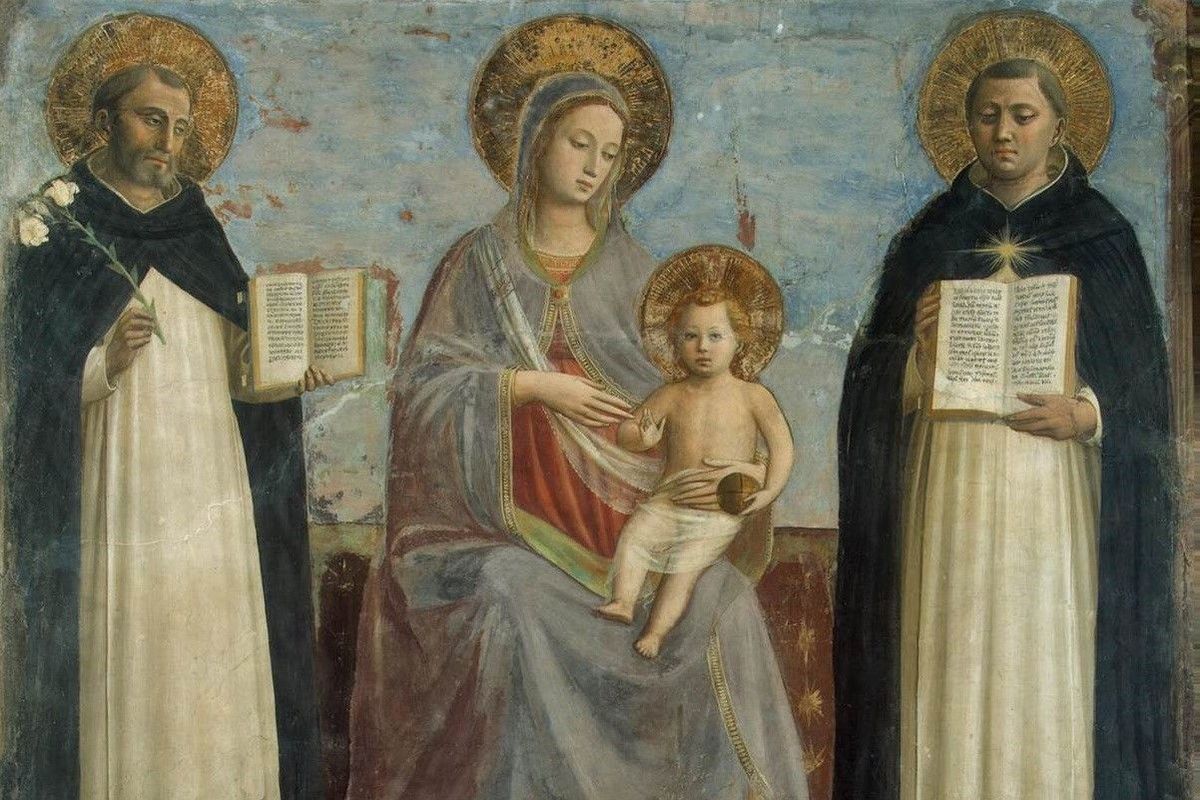 Fra Angelico Virgin Mary With Aquinas And Dominic