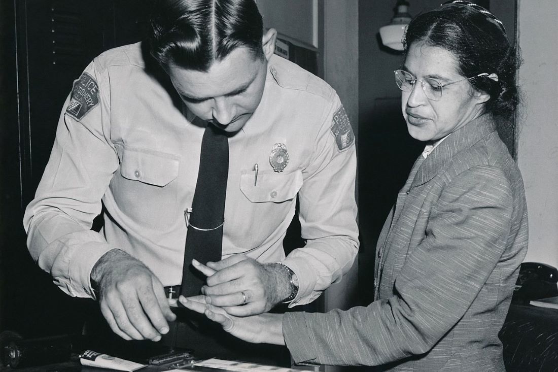 1100 Rosa Parks Being Fingerprinted By Deputy Sheriff D