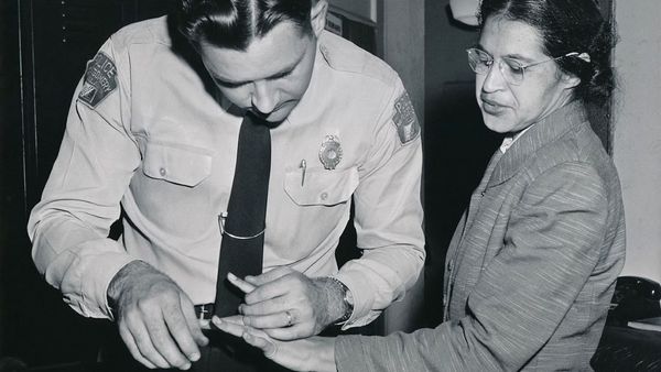 1100 Rosa Parks Being Fingerprinted By Deputy Sheriff D
