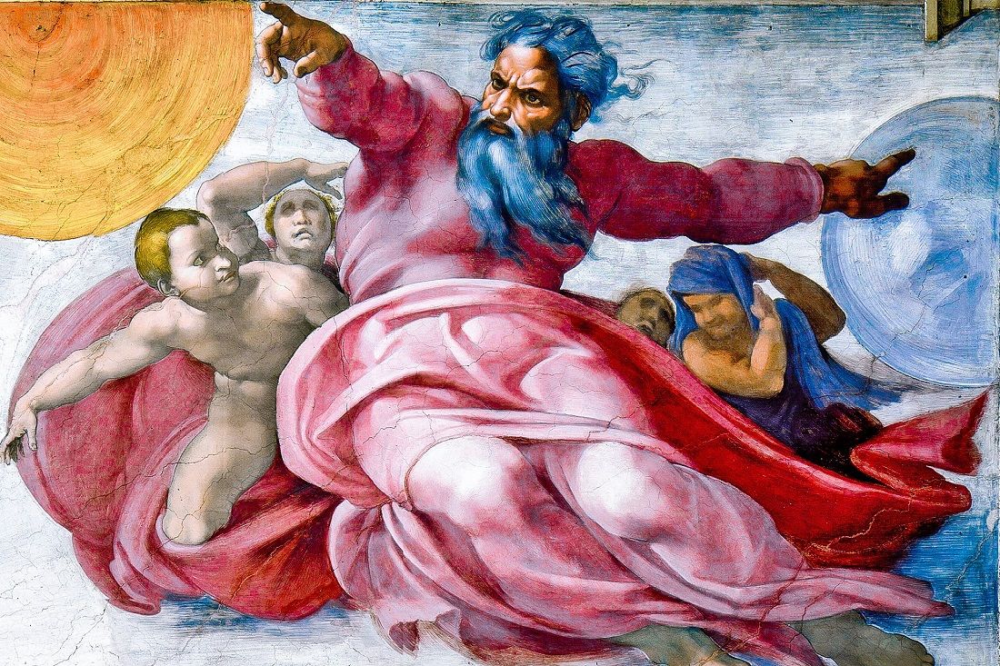 Michelangelo Creation Of Sun Moon And Planets Post Restoration Crop