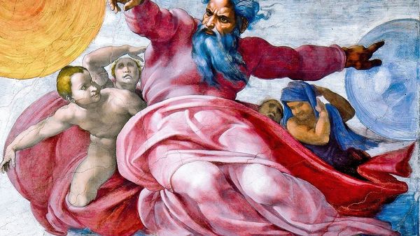 Michelangelo Creation Of Sun Moon And Planets Post Restoration Crop