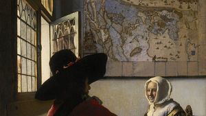 Johannes Vermeer De Soldaat En Het Lachende Meisje Google Art Project