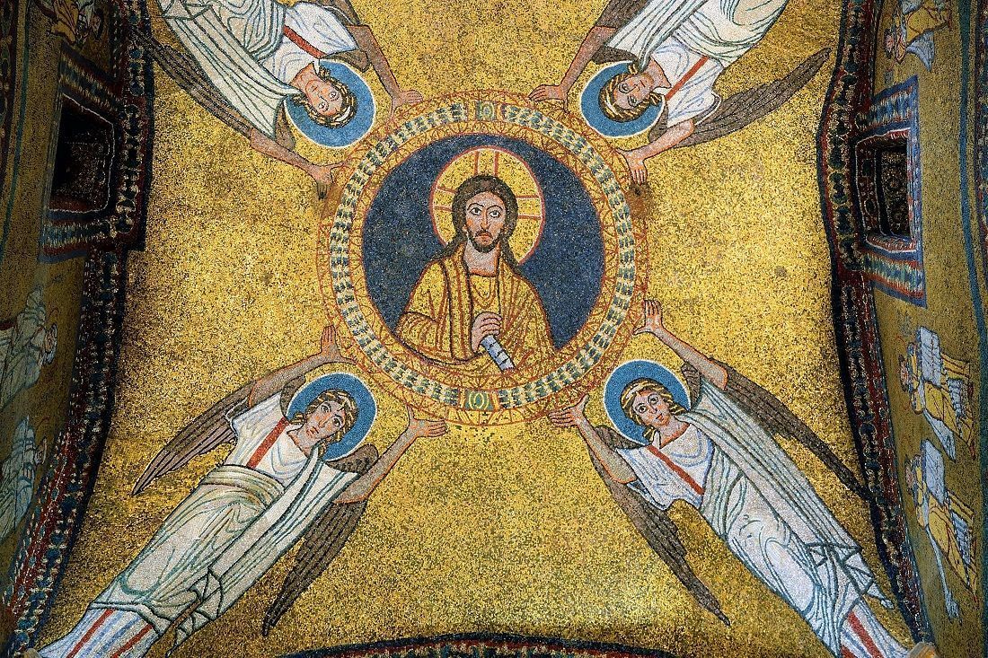 Mosaic Of The Vault Of The Chapel Of San Zeno Ix Century