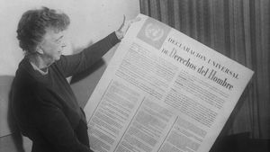 Eleanor Roosevelt And United Nations Universal Declaration Of Human Rights In Spanish 09 2456m Original 1 1