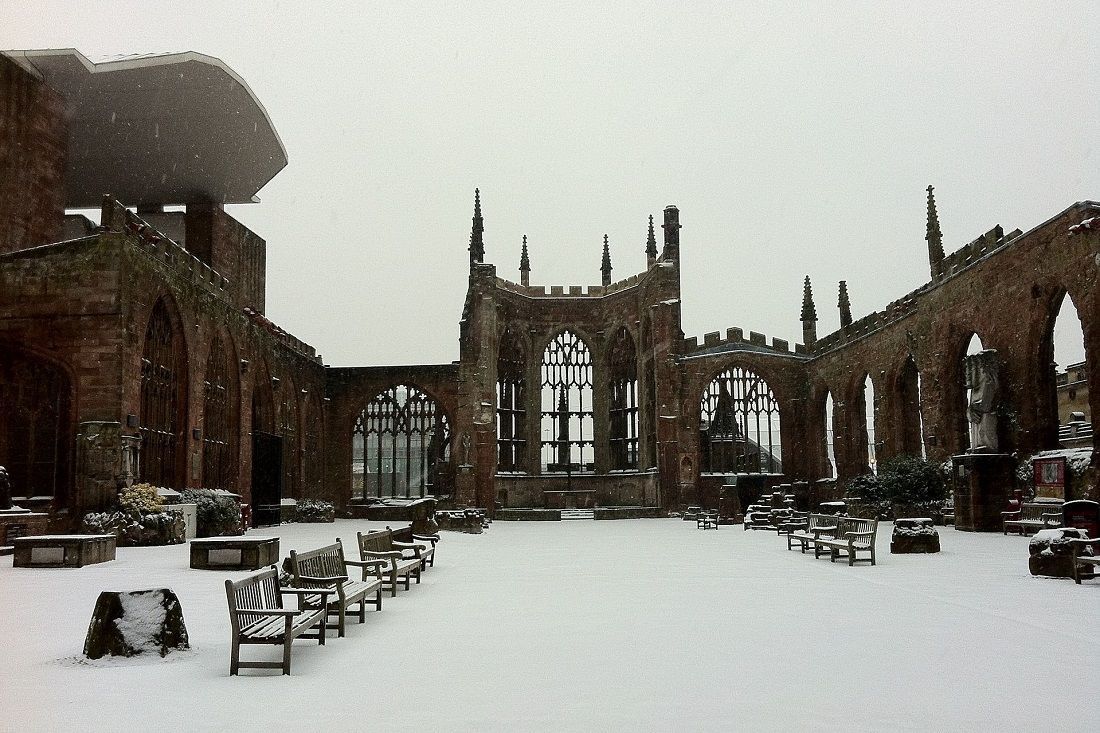 Coventry Cathedral Ruins In The Snow 01