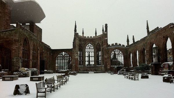 Coventry Cathedral Ruins In The Snow 01