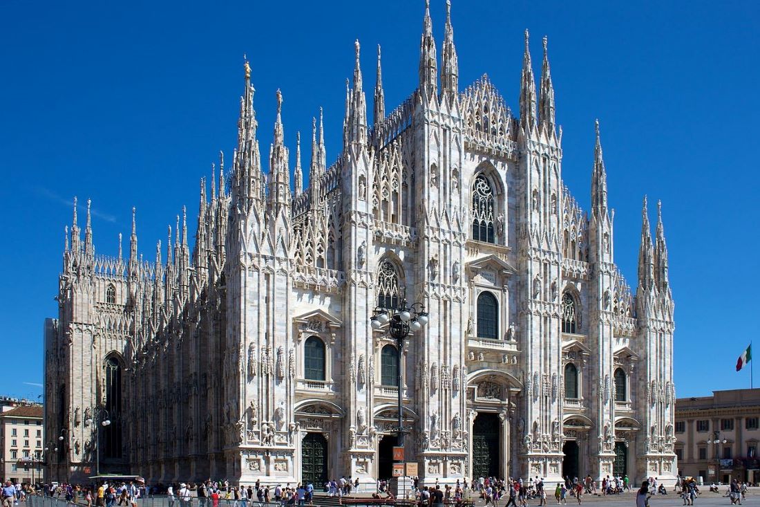 Milan Cathedral From Piazza Del Duomo Gothic