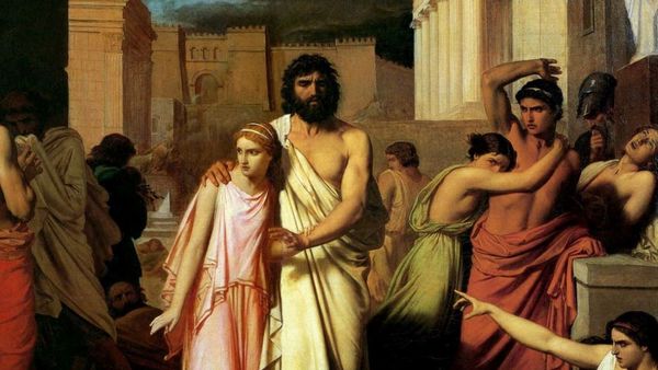 Charles Jalabert Oedipus And Antigone At Thebes 1842