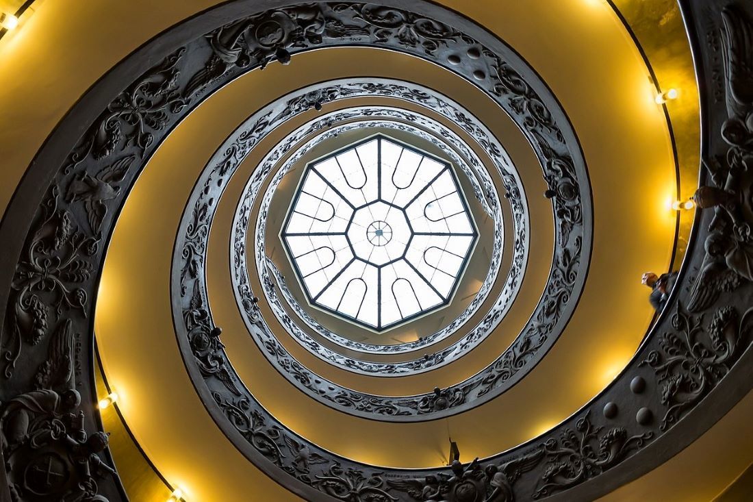 1100 Vatican Museums Spiral Staircase Looking Up 2012
