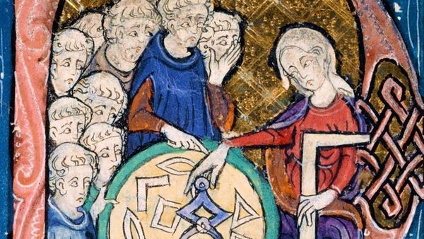 1100 Meliacin Master Medieval Woman Teaching Geometry