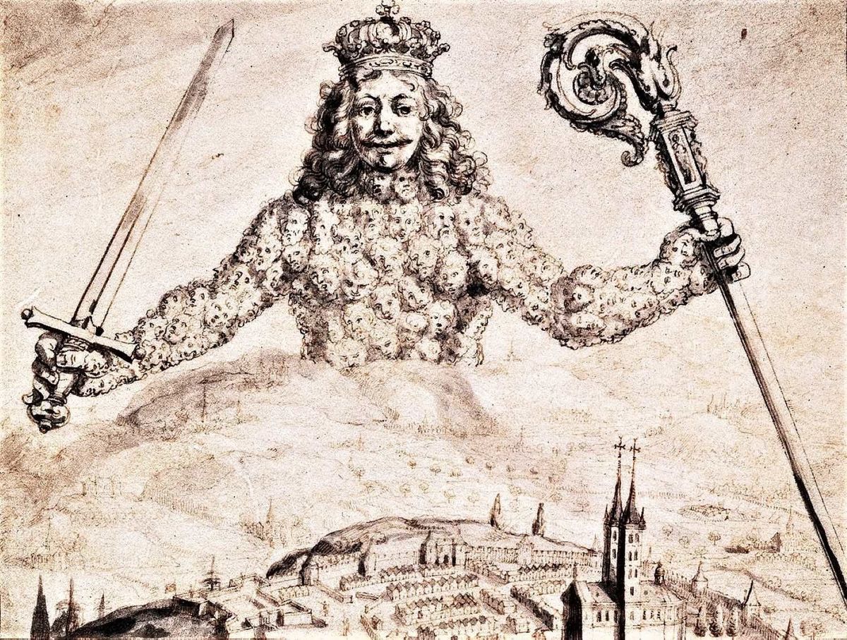 1500 Drawing Of Frontispiece Of Leviathan