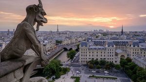 Notre Dame Gargoyle Sunrise