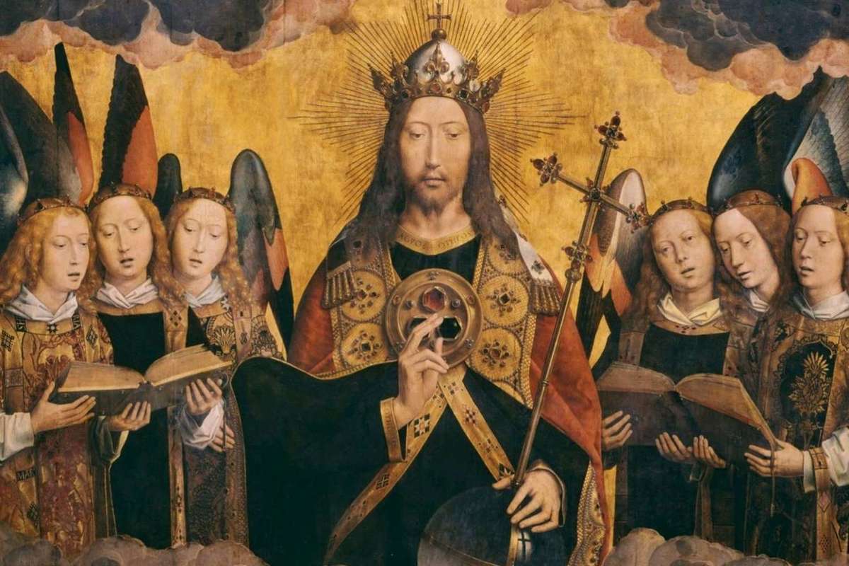 1500 Memling Christ King With Angels
