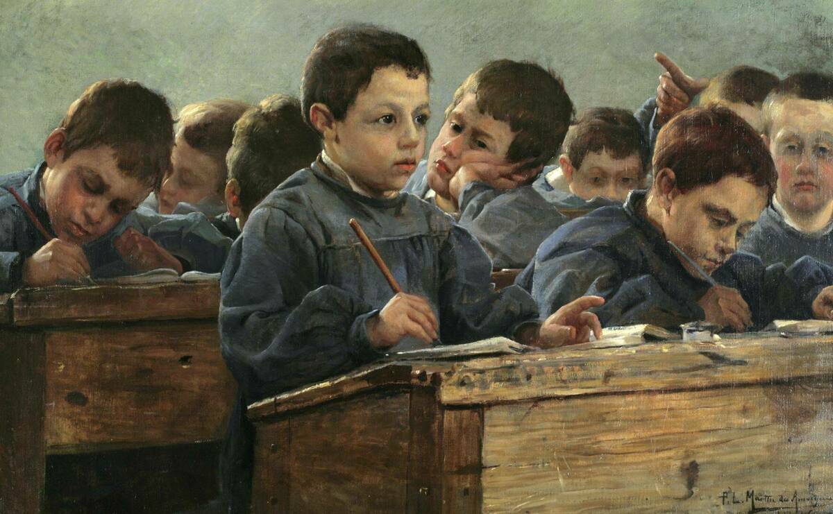 P L Martin Des Amoignes In The Classroom 1886