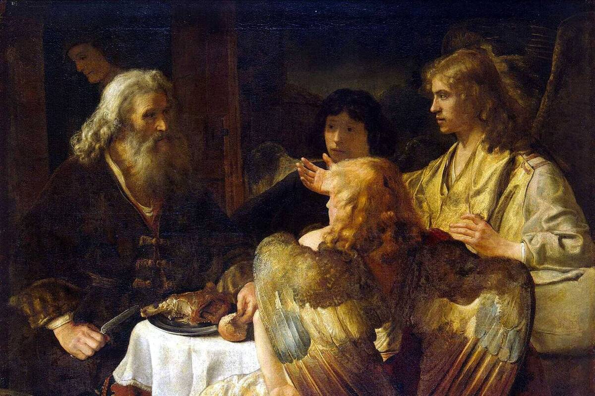 1900 Jan Victors Or Rembrandt Studio Abraham And The 3 Angels