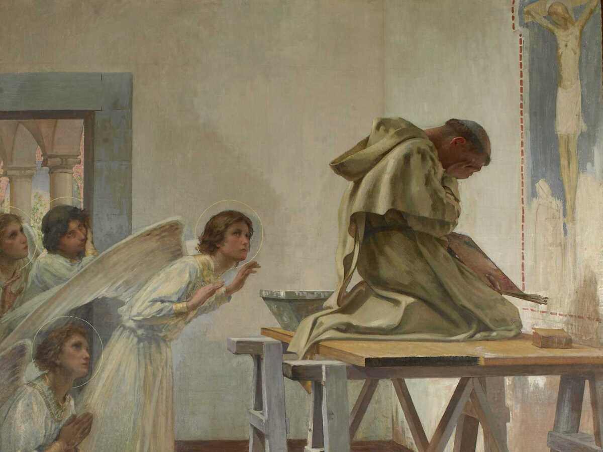1900 Paul Hippolyte Flandrin Fra Angelico Visit Par Les Anges 1894 1