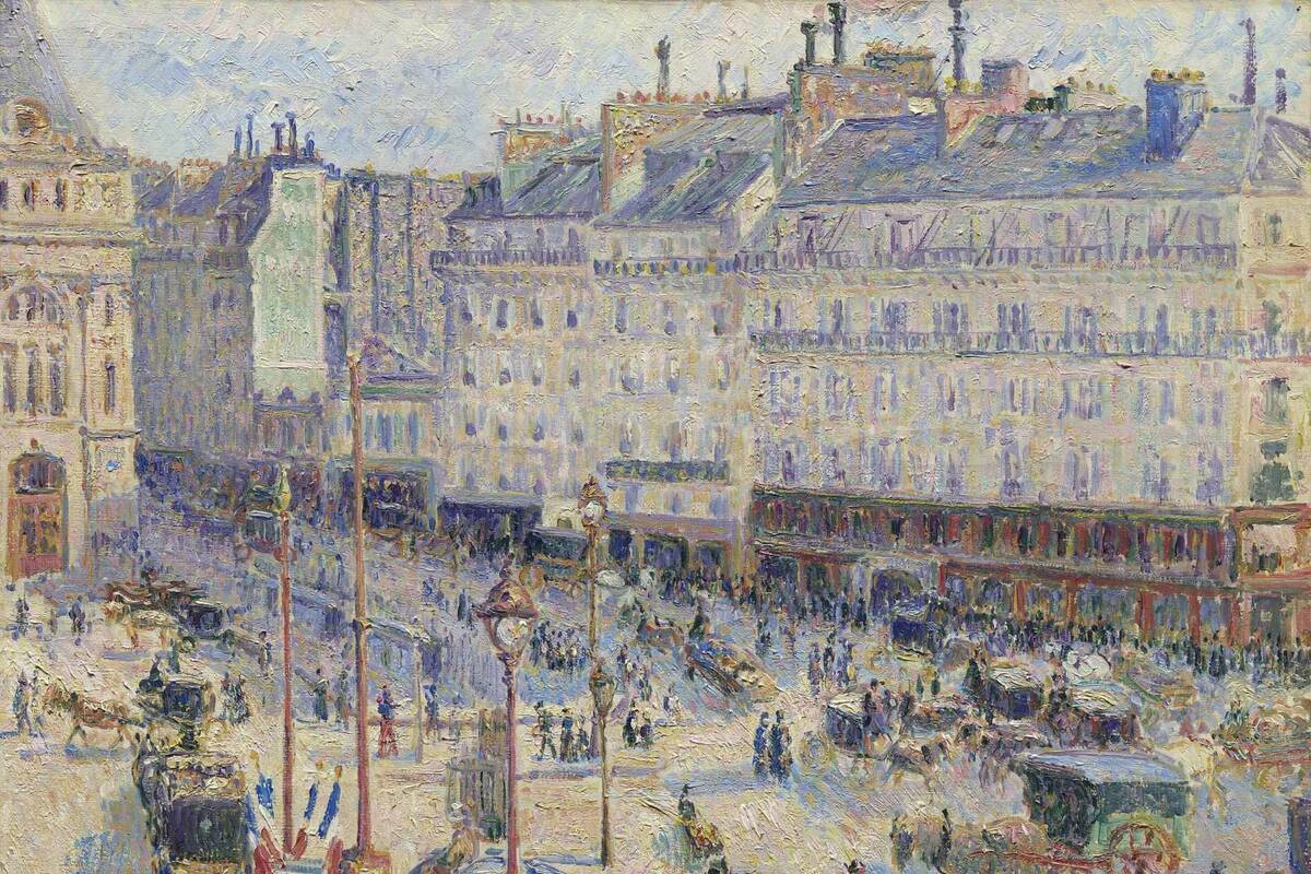 1900px Camille Pissarro La Place Du Havre Et La Rue D Amsterdam Matin Soleil Art Institute Chicago Pd 986 Cropped