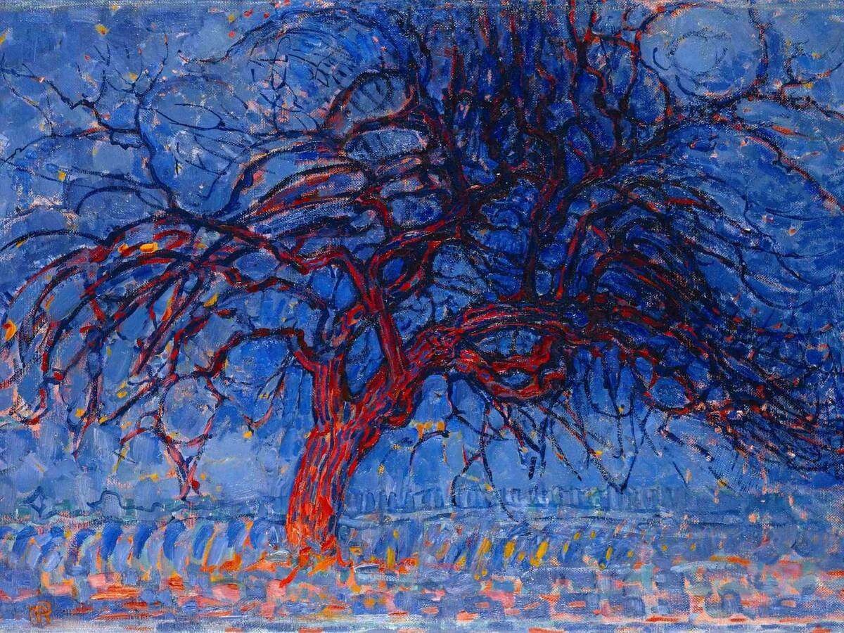 11900px Piet Mondrian 1908 10 Evening Red Tree Avond De Rode Boom Oil On Canvas 70 X 99 Cm Gemeentemuseum Den Haag