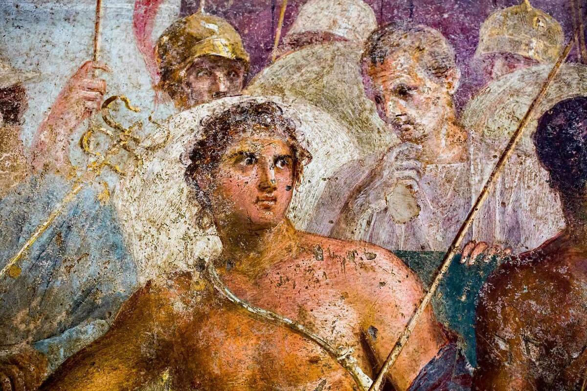 1900px Wall Painting Briseis Taken Away From Achilles Pompeii Vi 8 5 Napoli Man 9105 02