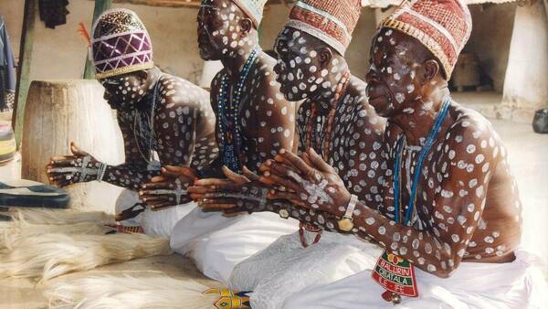 Obatala priests in their temple in Ife