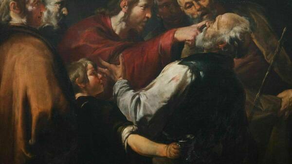 Featured Image: Gioacchino Assereto, Christ Healing the Blind Man, c. 1640; Source: Wikimedia Commons, PD-Old-100. 