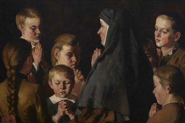 Ludwik Stasiak, Nun Praying with Children