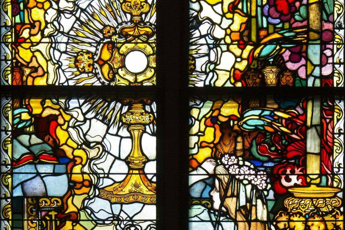 Jozef Mehoffer, Eucharist, stained-glass window Fribourg Cathedral