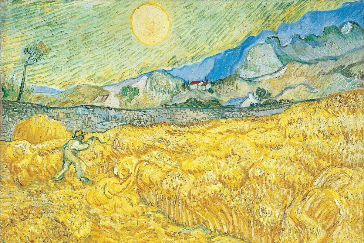 Van Gogh, wheat field with reaper, 1889