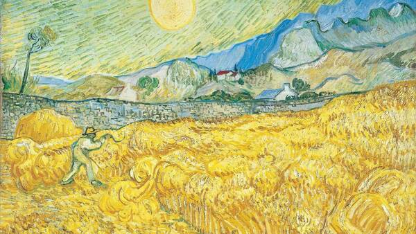 Van Gogh, wheat field with reaper, 1889